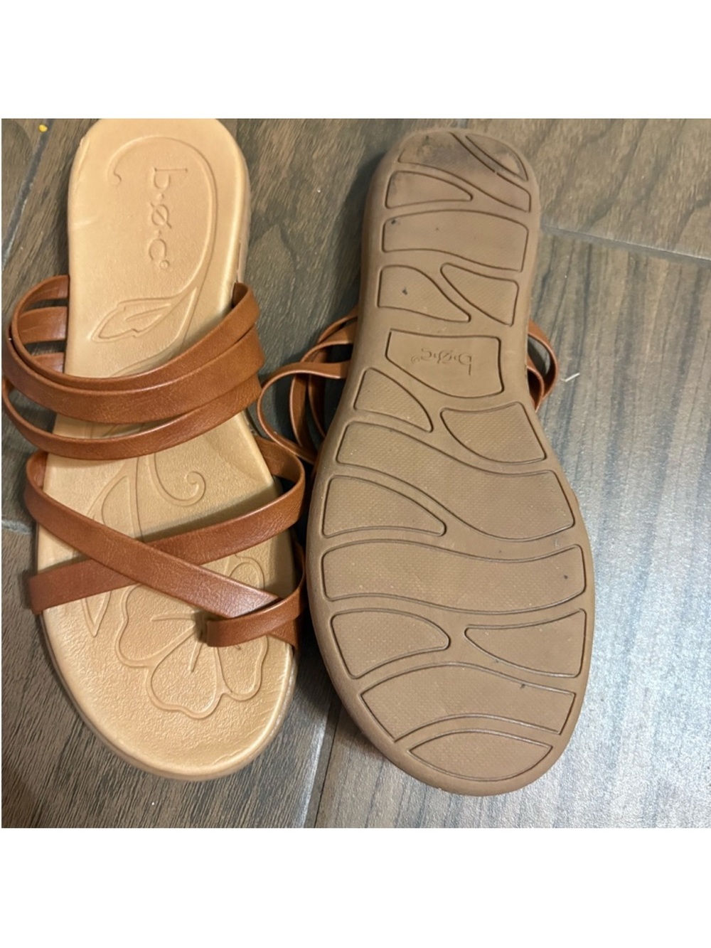 đ„ b.o.c. Women's Cognac Multi-Strap Slide Sandals - Picture 2 of 2